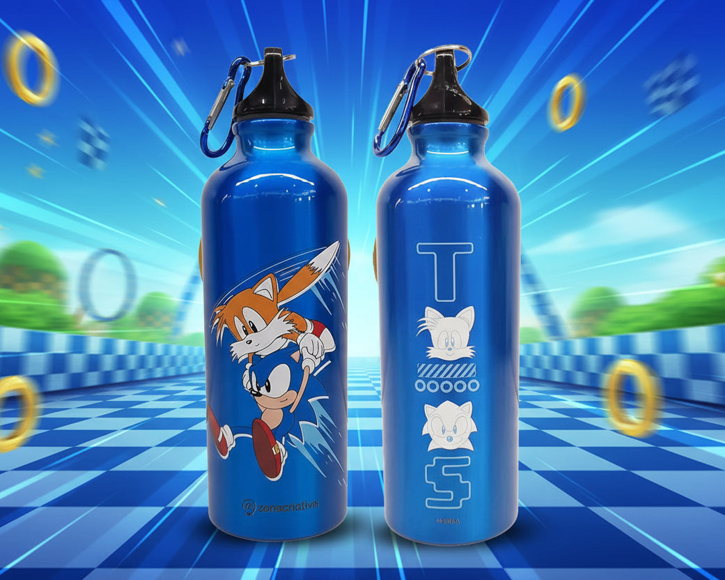 GARRAFA DE ALUMINIO 500ML C/MOSQUETAO SONIC