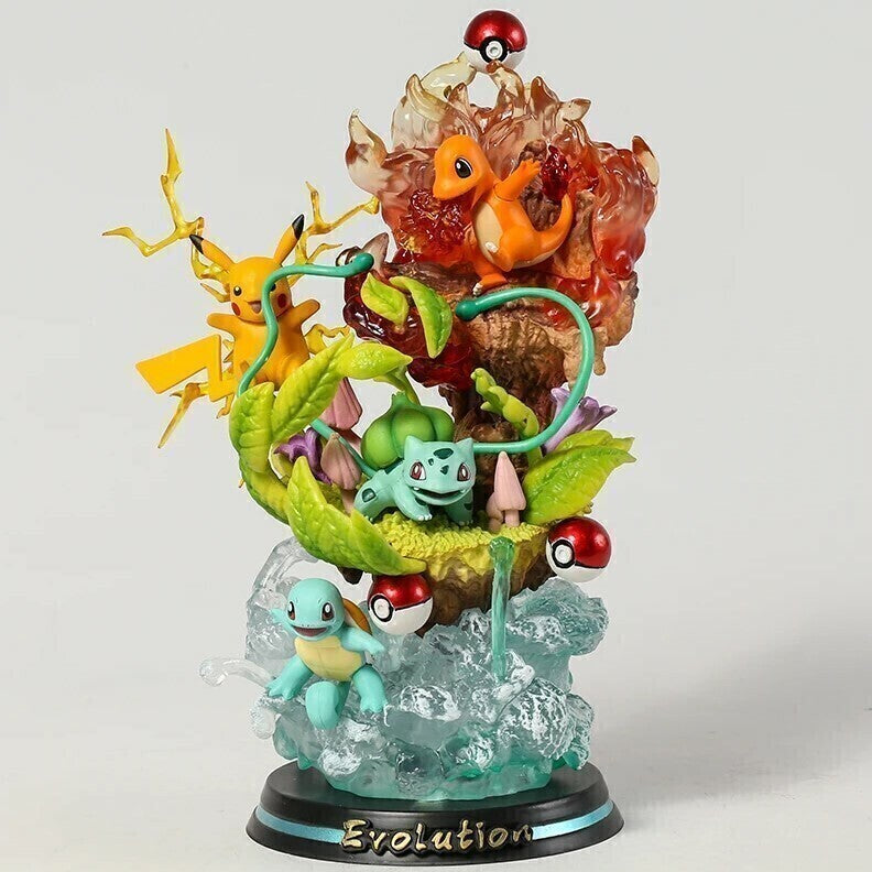 FIGURE - POKEMONS INICIAIS DIORAMA 26CM