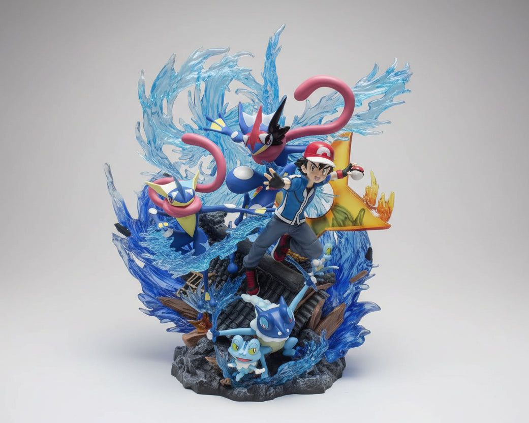 FIGURE - POKEMON ASH KETCHUM GRENINJA W. DIORAMA 30CM