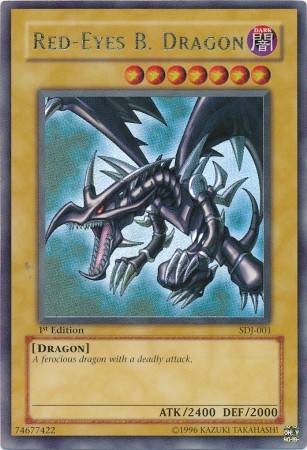 CARD - YU-GI-OH - RED-EYES B. DRAGON SDJ-001