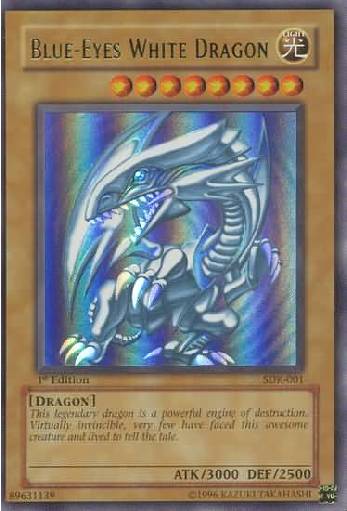 CARD - YU-GI-OH - BLUE-EYES WHITE DRAGON SDK-001