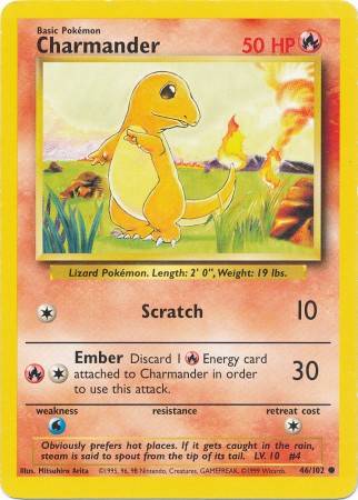 CARD POKEMON - CHARMANDER 46/102