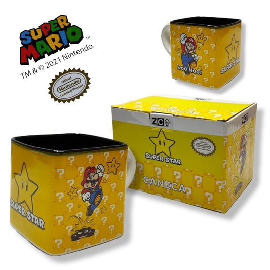 CANECA CUBO 300ML MARIO STAR