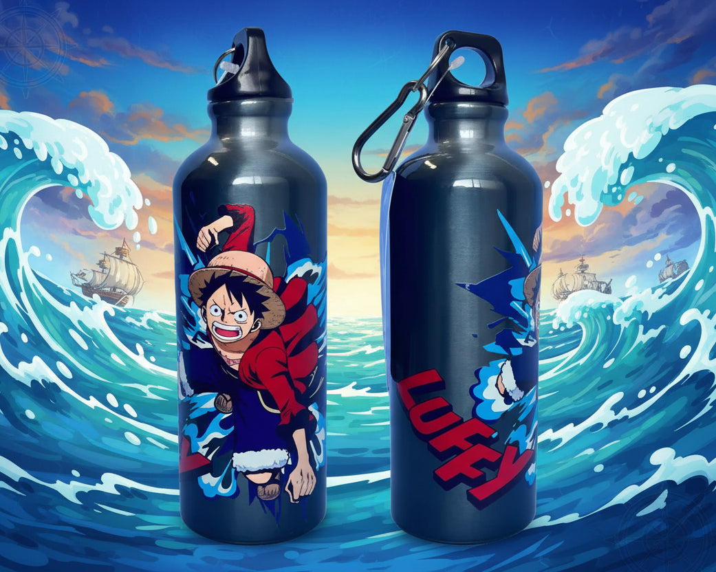 GARRAFA DE ALUMINIO CHUMBO 500ML C/MOSQUETAO LUFFY