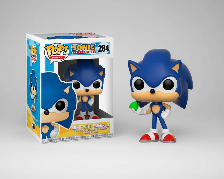 Boneco Funko Pop! Sonic The Hedgehog - Sonic Com Esmeralda