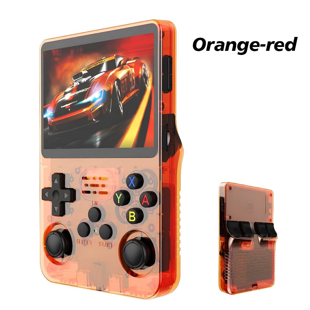 GAME PORTATIL R36S LARANJA RETRO HANDHELD 3,5 POLEGADAS IPS