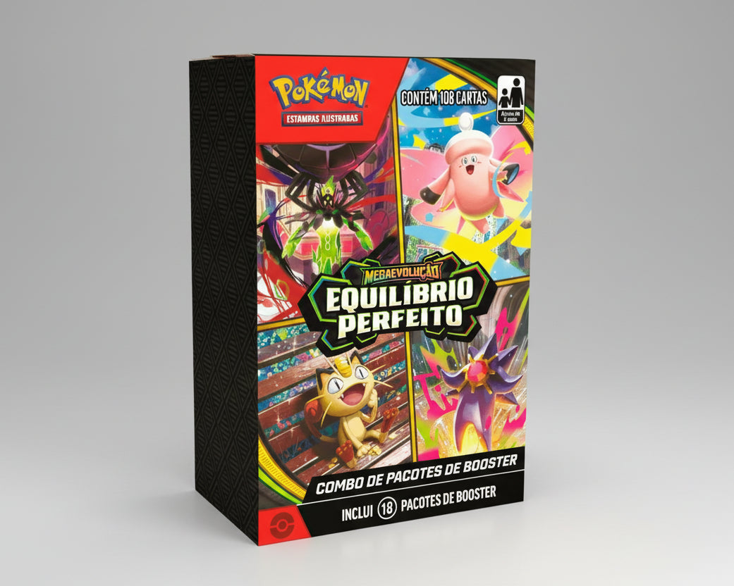 POKEMON - COMBO DE PACOTES DE BOOSTER MEGAEVOLUCAO EQUILIBRIO PERFEITO