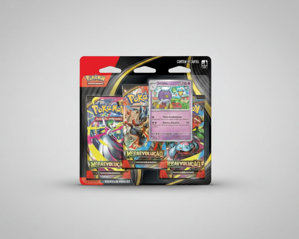 POKEMON - ME01 - BLISTER TRIPLO - MEGAEVOLUCAO - CERTIFICADO FSC