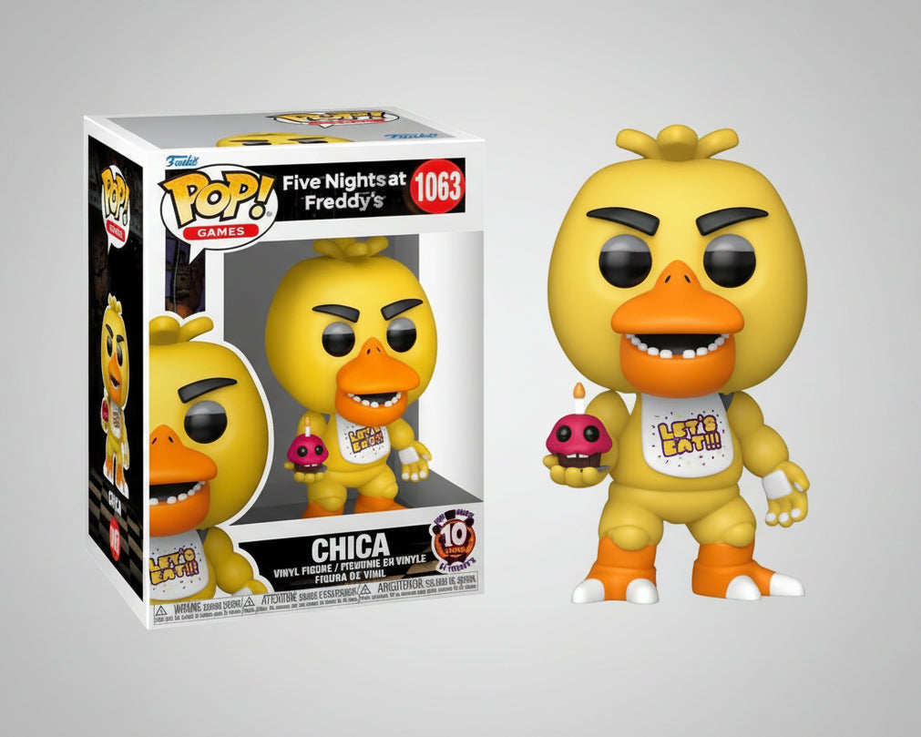 Boneco Funko Pop! Five Nights at Freddy's 10 anos - Chica com Cupcake