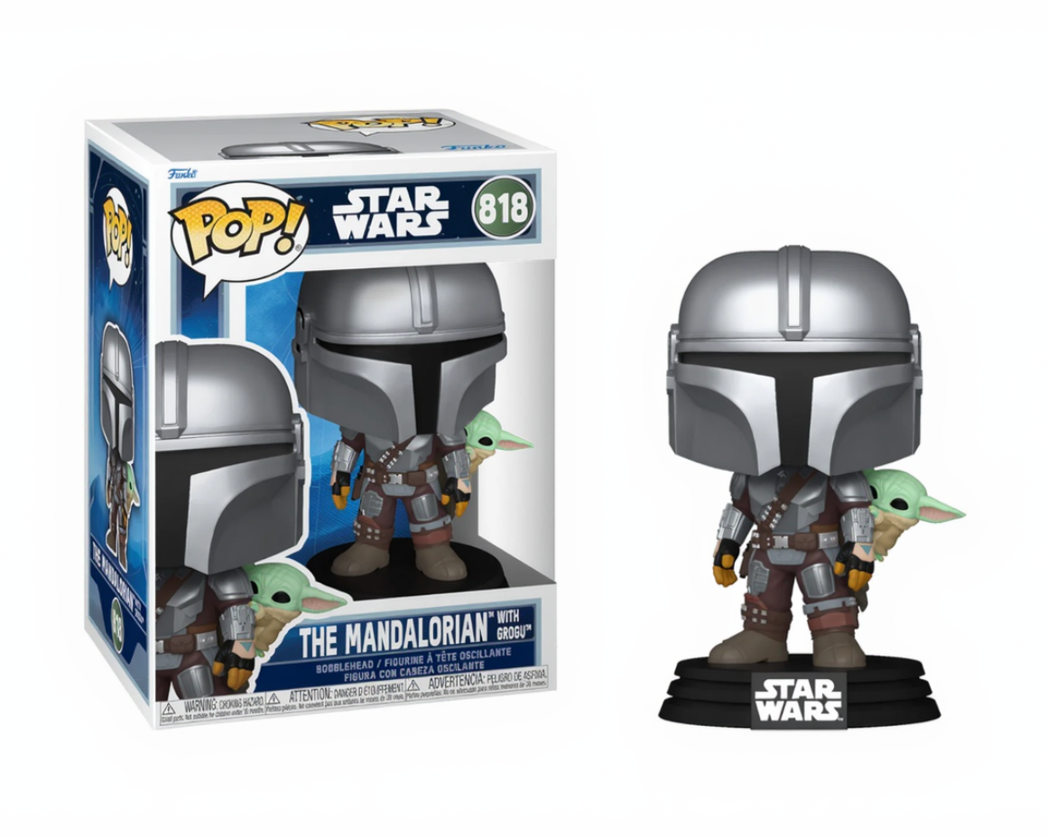Boneco Funko Pop! Star Wars Mandaloriano e Grogu - Mandaloriano com Grogu